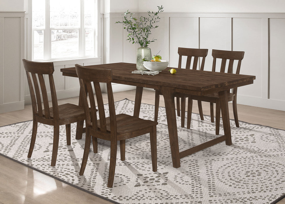 Reynolds Rectangular Dining Table Set Brown Oak - Premium Dining Room Set from Coaster Z2 Standard - Just $998! Shop now at Furniture Wholesale Plus  We are the best furniture store in Nashville, Hendersonville, Goodlettsville, Madison, Antioch, Mount Juliet, Lebanon, Gallatin, Springfield, Murfreesboro, Franklin, Brentwood