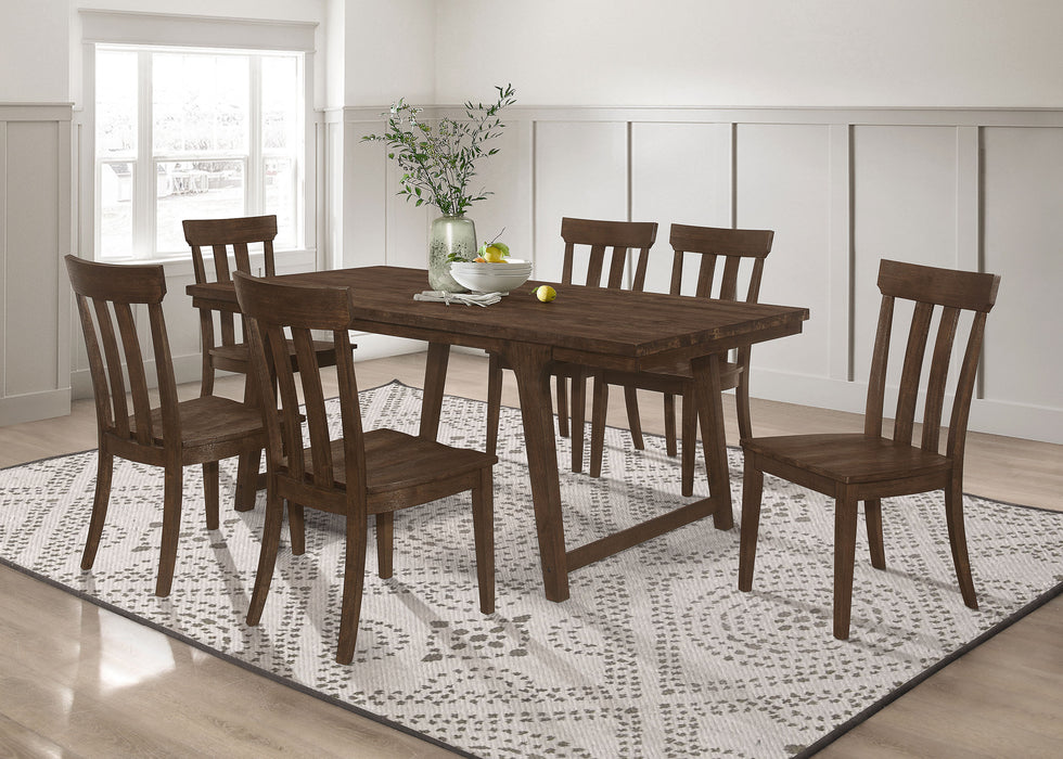 Reynolds Rectangular Dining Table Set Brown Oak - Premium Dining Room Set from Coaster Z2 Standard - Just $998! Shop now at Furniture Wholesale Plus  We are the best furniture store in Nashville, Hendersonville, Goodlettsville, Madison, Antioch, Mount Juliet, Lebanon, Gallatin, Springfield, Murfreesboro, Franklin, Brentwood