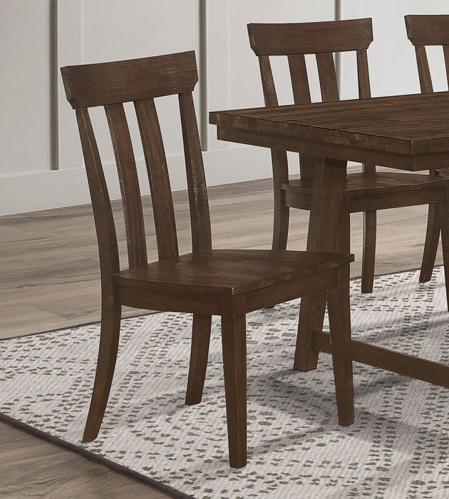 Reynolds Slat Back Dining Side Chair Brown Oak (Set of 2) - Premium Dining Chair from Coaster Z2 Standard - Just $116! Shop now at Furniture Wholesale Plus  We are the best furniture store in Nashville, Hendersonville, Goodlettsville, Madison, Antioch, Mount Juliet, Lebanon, Gallatin, Springfield, Murfreesboro, Franklin, Brentwood