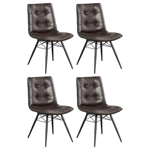 Aiken Upholstered Tufted Side Chairs Brown (Set of 4) - Premium Dining Chair from Coaster Z2 Standard - Just $146! Shop now at Furniture Wholesale Plus  We are the best furniture store in Nashville, Hendersonville, Goodlettsville, Madison, Antioch, Mount Juliet, Lebanon, Gallatin, Springfield, Murfreesboro, Franklin, Brentwood