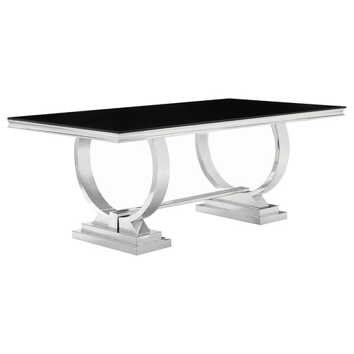 Antoine Rectangular Dining Table Chrome and Black - Premium Dining Table from Coaster Z2 Standard - Just $1094! Shop now at Furniture Wholesale Plus  We are the best furniture store in Nashville, Hendersonville, Goodlettsville, Madison, Antioch, Mount Juliet, Lebanon, Gallatin, Springfield, Murfreesboro, Franklin, Brentwood