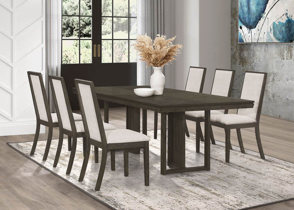 Kelly Rectangular Dining Table Set Beige and Dark Grey - Premium Dining Room Set from Coaster Z2 Standard - Just $1138! Shop now at Furniture Wholesale Plus  We are the best furniture store in Nashville, Hendersonville, Goodlettsville, Madison, Antioch, Mount Juliet, Lebanon, Gallatin, Springfield, Murfreesboro, Franklin, Brentwood