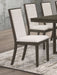 Kelly Upholstered Solid Back Dining Side Chair Beige and Dark Grey (Set of 2) - Premium Dining Chair from Coaster Z2 Standard - Just $128! Shop now at Furniture Wholesale Plus  We are the best furniture store in Nashville, Hendersonville, Goodlettsville, Madison, Antioch, Mount Juliet, Lebanon, Gallatin, Springfield, Murfreesboro, Franklin, Brentwood