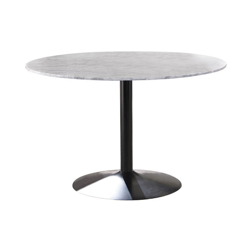 Bartole Round Dining Table White and Matte Black - Premium Dining Table from Coaster Z2 Standard - Just $682! Shop now at Furniture Wholesale Plus  We are the best furniture store in Nashville, Hendersonville, Goodlettsville, Madison, Antioch, Mount Juliet, Lebanon, Gallatin, Springfield, Murfreesboro, Franklin, Brentwood