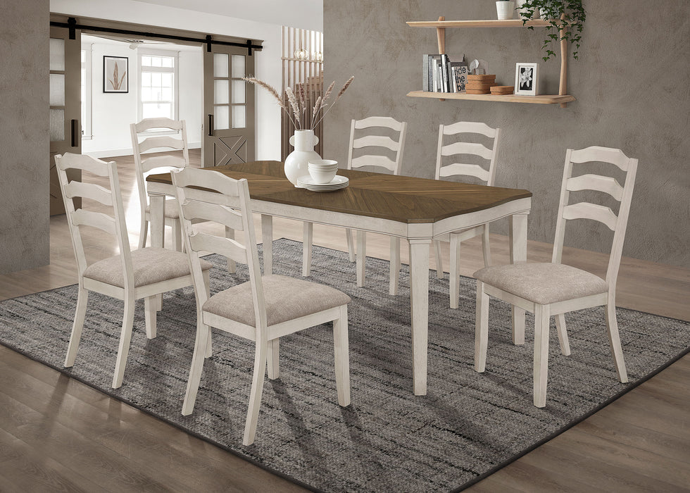 Ronnie Starburst Dining Table Set Khaki and Rustic Cream - Premium Dining Room Set from Coaster Z2 Standard - Just $870! Shop now at Furniture Wholesale Plus  We are the best furniture store in Nashville, Hendersonville, Goodlettsville, Madison, Antioch, Mount Juliet, Lebanon, Gallatin, Springfield, Murfreesboro, Franklin, Brentwood