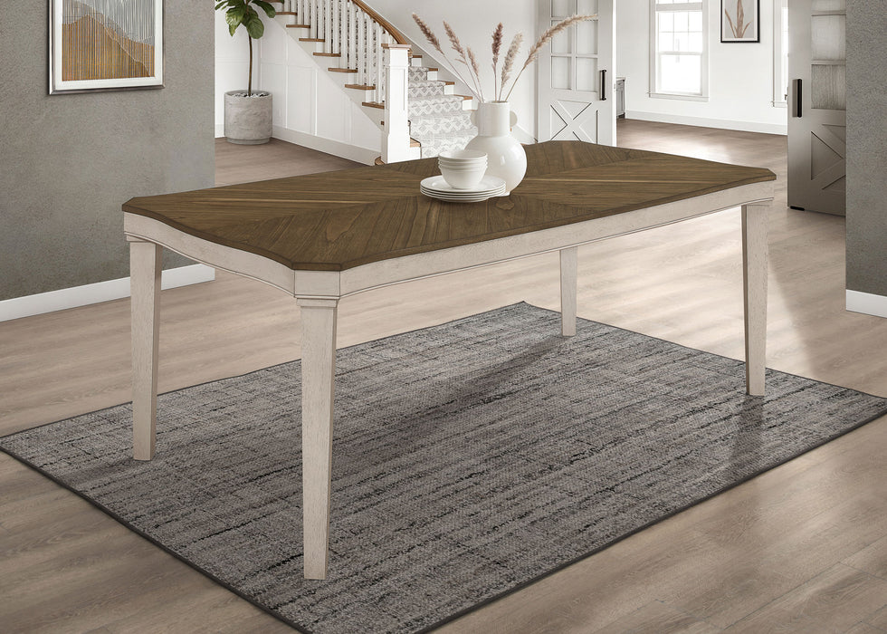 Ronnie Starburst Dining Table Nutmeg and Rustic Cream - Premium Dining Table from Coaster Z2 Standard - Just $462! Shop now at Furniture Wholesale Plus  We are the best furniture store in Nashville, Hendersonville, Goodlettsville, Madison, Antioch, Mount Juliet, Lebanon, Gallatin, Springfield, Murfreesboro, Franklin, Brentwood