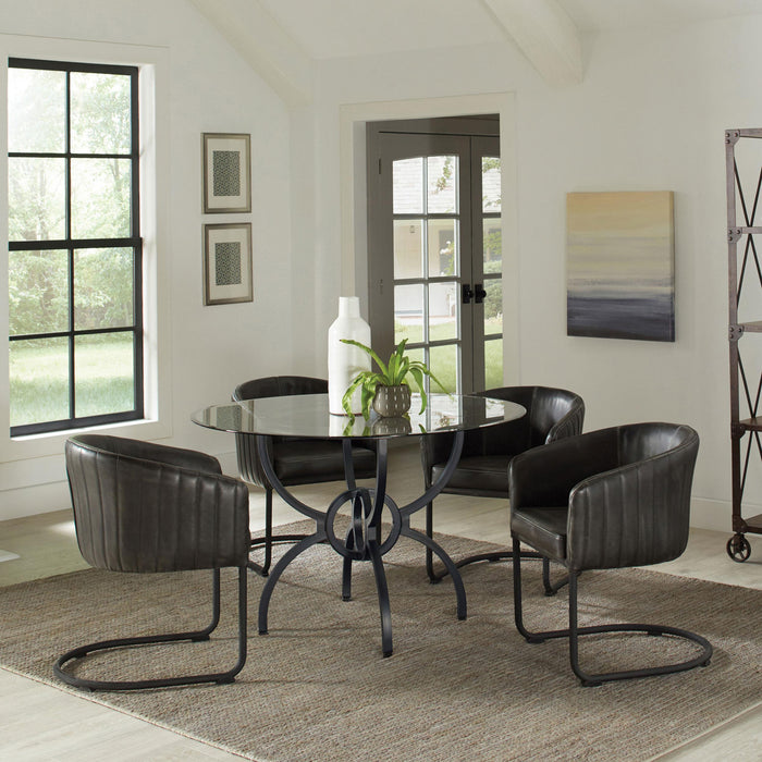 Aviano 5-piece Dining Set Gunmetal and Matte Black - Premium Dining Room Set from Coaster Z2 Standard - Just $1254! Shop now at Furniture Wholesale Plus  We are the best furniture store in Nashville, Hendersonville, Goodlettsville, Madison, Antioch, Mount Juliet, Lebanon, Gallatin, Springfield, Murfreesboro, Franklin, Brentwood