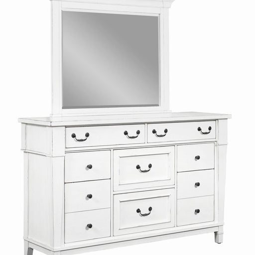 Stoney Creek - Mirror - Weathered White - Premium Bedroom Mirrors from Emerald Home - Just $239! Shop now at Furniture Wholesale Plus  We are the best furniture store in Nashville, Hendersonville, Goodlettsville, Madison, Antioch, Mount Juliet, Lebanon, Gallatin, Springfield, Murfreesboro, Franklin, Brentwood