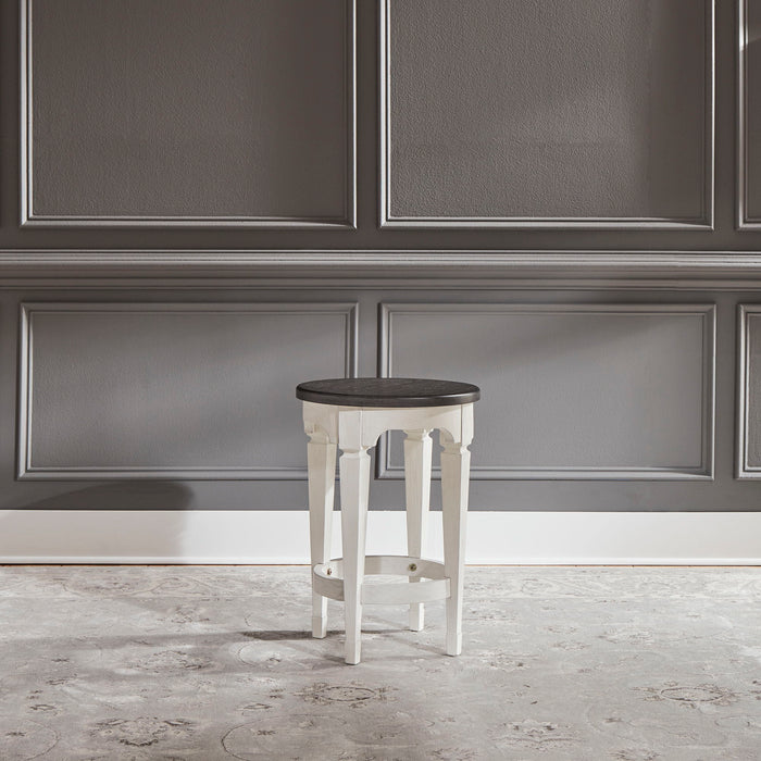 Allyson Park - Console Stool - Wirebrushed White / Charcoal – Bar Height (28"-30") by Liberty Furniture at Furniture Wholesale Plus , Nashville furniture store