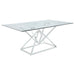 Beaufort Rectangle Glass Top Dining Table Chrome - Premium Dining Table from Coaster Z2 Standard - Just $822! Shop now at Furniture Wholesale Plus  We are the best furniture store in Nashville, Hendersonville, Goodlettsville, Madison, Antioch, Mount Juliet, Lebanon, Gallatin, Springfield, Murfreesboro, Franklin, Brentwood