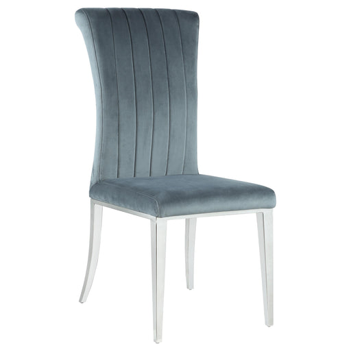 Beaufort Upholstered Curved Back Side Chairs Dark Grey (Set of 2) - Premium Dining Chair from Coaster Z2 Standard - Just $232! Shop now at Furniture Wholesale Plus  We are the best furniture store in Nashville, Hendersonville, Goodlettsville, Madison, Antioch, Mount Juliet, Lebanon, Gallatin, Springfield, Murfreesboro, Franklin, Brentwood