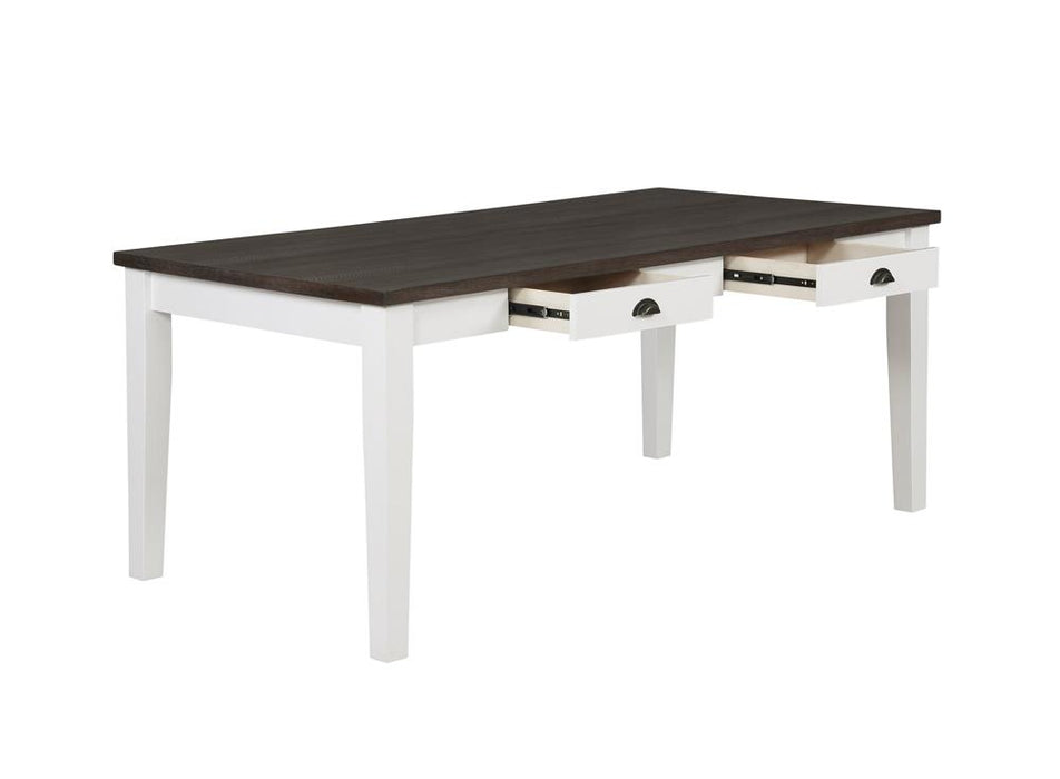 Kingman 4-drawer Dining Table Espresso and White - Premium Dining Table from Coaster Z2 Standard - Just $518! Shop now at Furniture Wholesale Plus  We are the best furniture store in Nashville, Hendersonville, Goodlettsville, Madison, Antioch, Mount Juliet, Lebanon, Gallatin, Springfield, Murfreesboro, Franklin, Brentwood