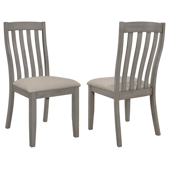 Nogales Slat Back Side Chairs Coastal Grey (Set of 2) - Premium Dining Chair from Coaster Z2 Standard - Just $118! Shop now at Furniture Wholesale Plus  We are the best furniture store in Nashville, Hendersonville, Goodlettsville, Madison, Antioch, Mount Juliet, Lebanon, Gallatin, Springfield, Murfreesboro, Franklin, Brentwood