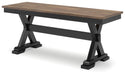 Wildenauer - Large Dining Room Bench - Brown / Black – Dining Benches by Signature Design by Ashley® at Furniture Wholesale Plus , Nashville furniture store