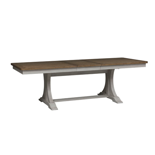 Farmhouse Reimagined - Trestle Table - Antique White / Chestnut Tops – Dining Tables by Liberty Furniture at Furniture Wholesale Plus , Nashville furniture store