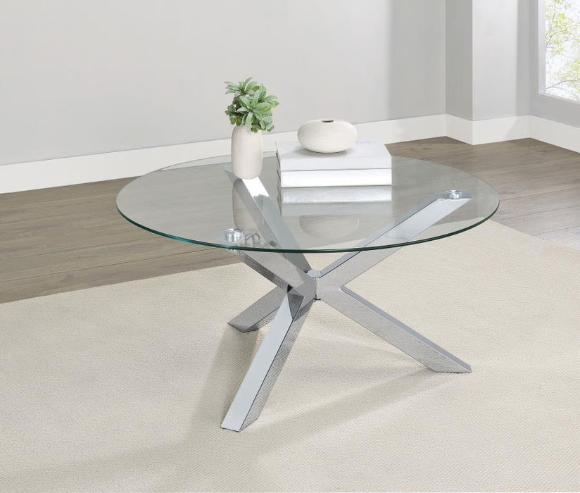 Kenzie - Round Tempered Glass Top Table – End Tables by Coaster Fine Furniture at Furniture Wholesale Plus , Nashville furniture store
