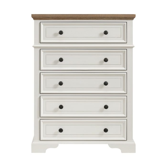 Eastwood - Youth 5-Drawer Chest - Brown And White – Accent Chests by Elements International at Furniture Wholesale Plus , Nashville furniture store