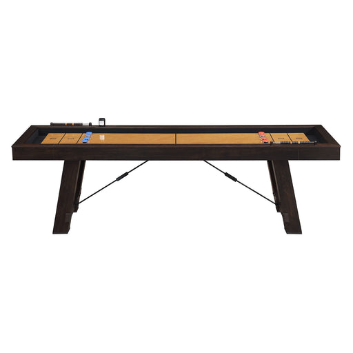 Titus - 108" Shuffleboard Table - Brown – Shuffleboard Tables by Elements International at Furniture Wholesale Plus , Nashville furniture store
