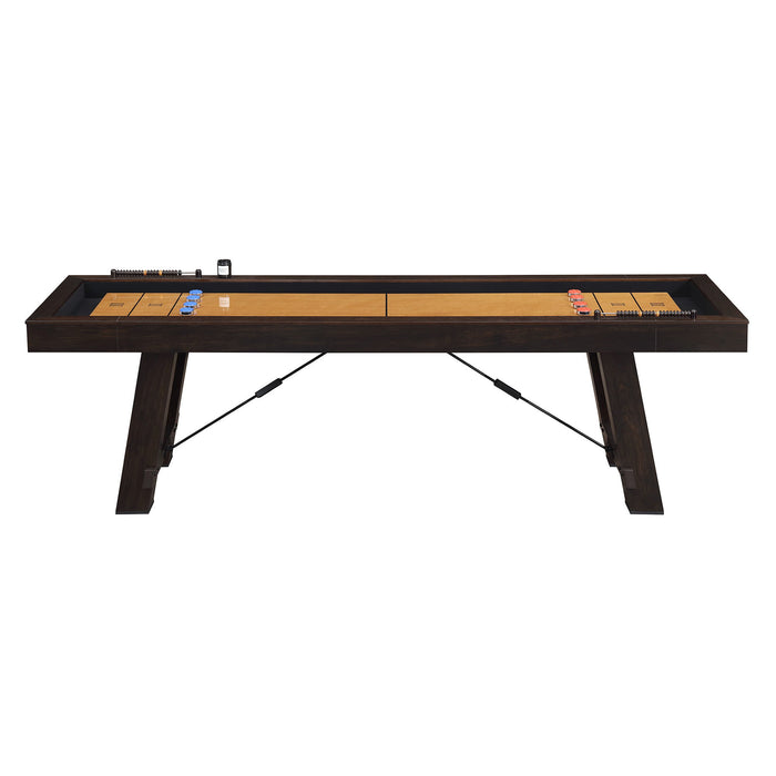 Titus - 108" Shuffleboard Table - Brown – Shuffleboard Tables by Elements International at Furniture Wholesale Plus , Nashville furniture store