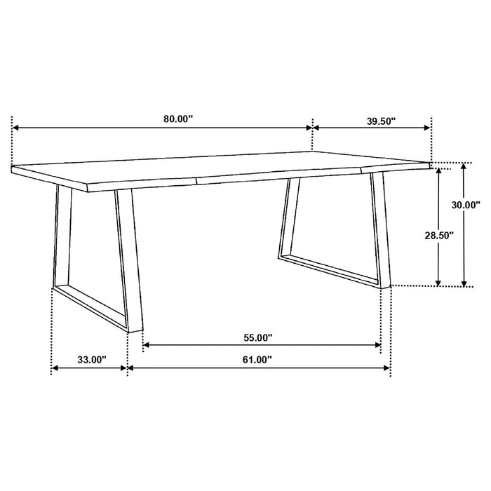 Ditman Live Edge Dining Table Grey Sheesham and Black - Premium Dining Table from Coaster Z2 Standard - Just $854! Shop now at Furniture Wholesale Plus  We are the best furniture store in Nashville, Hendersonville, Goodlettsville, Madison, Antioch, Mount Juliet, Lebanon, Gallatin, Springfield, Murfreesboro, Franklin, Brentwood