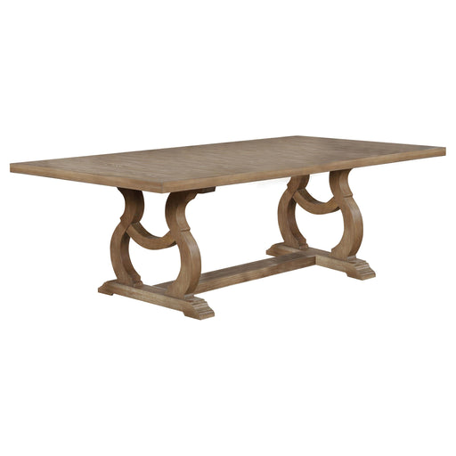 Brockway Trestle Dining Table Barley Brown - Premium Dining Table from Coaster Z2 Standard - Just $822! Shop now at Furniture Wholesale Plus  We are the best furniture store in Nashville, Hendersonville, Goodlettsville, Madison, Antioch, Mount Juliet, Lebanon, Gallatin, Springfield, Murfreesboro, Franklin, Brentwood