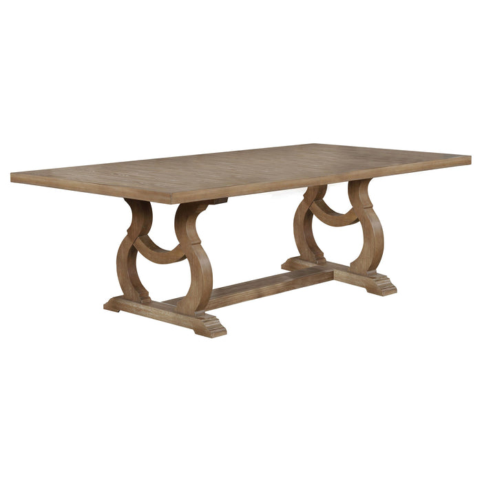 Brockway Trestle Dining Table Barley Brown - Premium Dining Table from Coaster Z2 Standard - Just $822! Shop now at Furniture Wholesale Plus  We are the best furniture store in Nashville, Hendersonville, Goodlettsville, Madison, Antioch, Mount Juliet, Lebanon, Gallatin, Springfield, Murfreesboro, Franklin, Brentwood