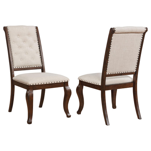 Brockway Tufted Dining Chairs Cream and Antique Java (Set of 2) - Premium Dining Chair from Coaster Z2 Standard - Just $184! Shop now at Furniture Wholesale Plus  We are the best furniture store in Nashville, Hendersonville, Goodlettsville, Madison, Antioch, Mount Juliet, Lebanon, Gallatin, Springfield, Murfreesboro, Franklin, Brentwood