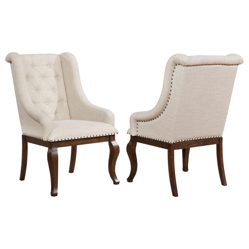 Brockway Tufted Arm Chairs Cream and Antique Java (Set of 2) - Premium Dining Chair from Coaster Z2 Standard - Just $316! Shop now at Furniture Wholesale Plus  We are the best furniture store in Nashville, Hendersonville, Goodlettsville, Madison, Antioch, Mount Juliet, Lebanon, Gallatin, Springfield, Murfreesboro, Franklin, Brentwood