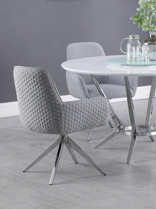 Abby Flare Arm Side Chair Light Grey and Chrome - Premium Dining Chair from Coaster Z2 Standard - Just $188! Shop now at Furniture Wholesale Plus  We are the best furniture store in Nashville, Hendersonville, Goodlettsville, Madison, Antioch, Mount Juliet, Lebanon, Gallatin, Springfield, Murfreesboro, Franklin, Brentwood