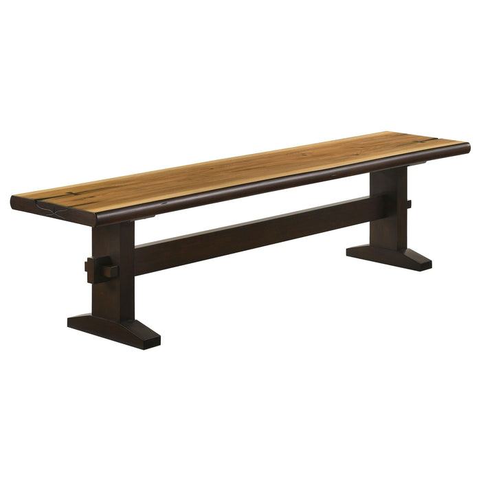 Bexley Trestle Bench Natural Honey and Espresso - Premium Bench from Coaster Z2 Standard - Just $360! Shop now at Furniture Wholesale Plus  We are the best furniture store in Nashville, Hendersonville, Goodlettsville, Madison, Antioch, Mount Juliet, Lebanon, Gallatin, Springfield, Murfreesboro, Franklin, Brentwood