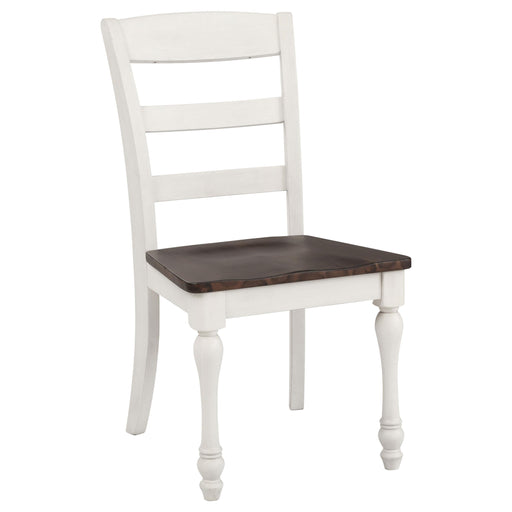 Madelyn Ladder Back Side Chairs Dark Cocoa and Coastal White (Set of 2) - Premium Dining Chair from Coaster Z2 Standard - Just $110! Shop now at Furniture Wholesale Plus  We are the best furniture store in Nashville, Hendersonville, Goodlettsville, Madison, Antioch, Mount Juliet, Lebanon, Gallatin, Springfield, Murfreesboro, Franklin, Brentwood