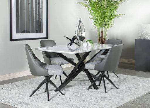 Paulita 5-piece Rectangular Dining Set White and Grey - Premium Dining Room Set from Coaster Z2 Standard - Just $1518! Shop now at Furniture Wholesale Plus  We are the best furniture store in Nashville, Hendersonville, Goodlettsville, Madison, Antioch, Mount Juliet, Lebanon, Gallatin, Springfield, Murfreesboro, Franklin, Brentwood