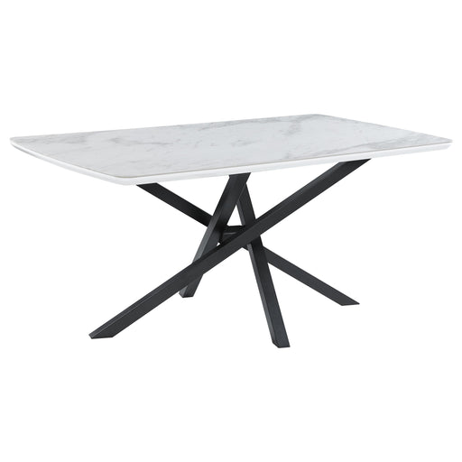 Paulita Rectangular Dining Table White and Gunmetal - Premium Dining Table from Coaster Z2 Standard - Just $654! Shop now at Furniture Wholesale Plus  We are the best furniture store in Nashville, Hendersonville, Goodlettsville, Madison, Antioch, Mount Juliet, Lebanon, Gallatin, Springfield, Murfreesboro, Franklin, Brentwood