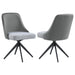 Paulita Upholstered Swivel Side Chairs (Set of 2) Grey and Gunmetal - Premium Dining Chair from Coaster Z2 Standard - Just $216! Shop now at Furniture Wholesale Plus  We are the best furniture store in Nashville, Hendersonville, Goodlettsville, Madison, Antioch, Mount Juliet, Lebanon, Gallatin, Springfield, Murfreesboro, Franklin, Brentwood