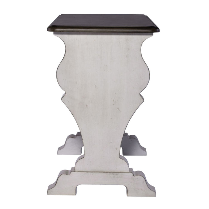 Abbey Road - Library Chair Side Table - Porcelain White / Churchill Brown – Chair Side Tables by Liberty Furniture at Furniture Wholesale Plus , Nashville furniture store