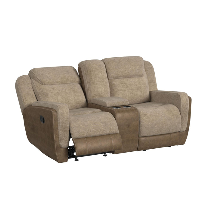 Hornet - Motion Glider Loveseat With Console – Reclining Loveseats by Elements International at Furniture Wholesale Plus , Nashville furniture store