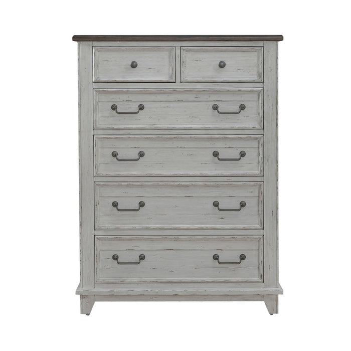 River Place - 6 Drawer Chest - Riverstone White & Tobacco – Accent Chests by Liberty Furniture at Furniture Wholesale Plus , Nashville furniture store