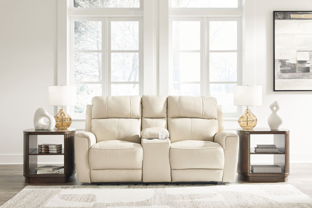 Dahlmoore - Dbl Power Reclining Loveseat With Console - Almond – Reclining Loveseats by Signature Design by Ashley® at Furniture Wholesale Plus , Nashville furniture store