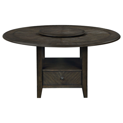 Twyla Round Dining Table with Removable Lazy Susan Dark Cocoa - Premium Dining Table from Coaster Z2 Standard - Just $790! Shop now at Furniture Wholesale Plus  We are the best furniture store in Nashville, Hendersonville, Goodlettsville, Madison, Antioch, Mount Juliet, Lebanon, Gallatin, Springfield, Murfreesboro, Franklin, Brentwood