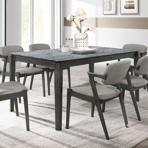 Stevie Rectangular Faux Marble Top Dining Table Grey and Black - Premium Dining Table from Coaster Z2 Standard - Just $366! Shop now at Furniture Wholesale Plus  We are the best furniture store in Nashville, Hendersonville, Goodlettsville, Madison, Antioch, Mount Juliet, Lebanon, Gallatin, Springfield, Murfreesboro, Franklin, Brentwood