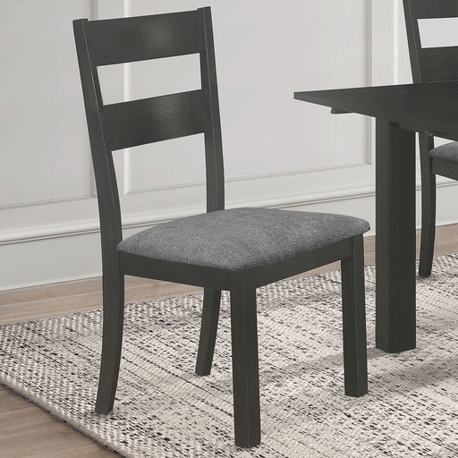 Jakob Upholstered Side Chairs with Ladder Back (Set of 2) Grey and Black - Premium Dining Chair from Coaster Z2 Standard - Just $112! Shop now at Furniture Wholesale Plus  We are the best furniture store in Nashville, Hendersonville, Goodlettsville, Madison, Antioch, Mount Juliet, Lebanon, Gallatin, Springfield, Murfreesboro, Franklin, Brentwood