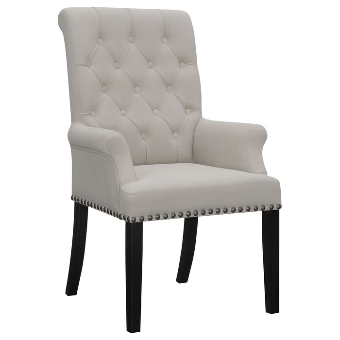 Alana Upholstered Tufted Arm Chair with Nailhead Trim - Premium Dining Chair from Coaster Z2 Standard - Just $206! Shop now at Furniture Wholesale Plus  We are the best furniture store in Nashville, Hendersonville, Goodlettsville, Madison, Antioch, Mount Juliet, Lebanon, Gallatin, Springfield, Murfreesboro, Franklin, Brentwood