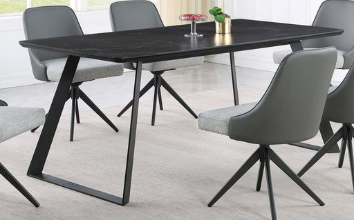 Smith Rectangle Ceramic Top Dining Table Black and Gunmetal - Premium Dining Table from Coaster Z2 Standard - Just $938! Shop now at Furniture Wholesale Plus  We are the best furniture store in Nashville, Hendersonville, Goodlettsville, Madison, Antioch, Mount Juliet, Lebanon, Gallatin, Springfield, Murfreesboro, Franklin, Brentwood