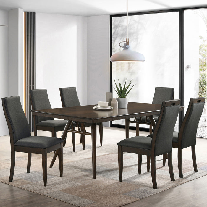 Wes Rectangular Dining Set Grey and Dark Walnut - Premium Dining Room Set from Coaster Z2 Standard - Just $1098! Shop now at Furniture Wholesale Plus  We are the best furniture store in Nashville, Hendersonville, Goodlettsville, Madison, Antioch, Mount Juliet, Lebanon, Gallatin, Springfield, Murfreesboro, Franklin, Brentwood