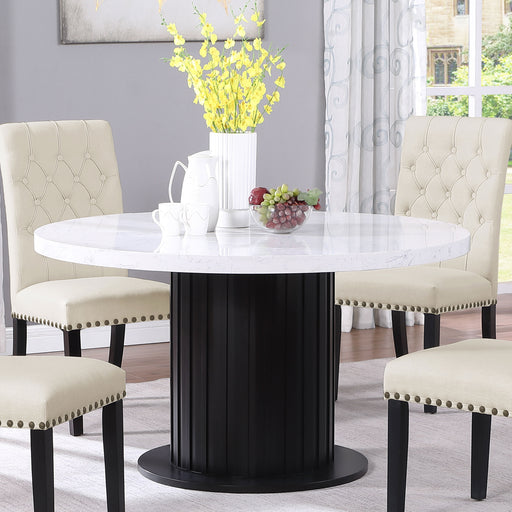 Sherry Round Dining Table Rustic Espresso and White - Premium Dining Table from Coaster Z2 Standard - Just $822! Shop now at Furniture Wholesale Plus  We are the best furniture store in Nashville, Hendersonville, Goodlettsville, Madison, Antioch, Mount Juliet, Lebanon, Gallatin, Springfield, Murfreesboro, Franklin, Brentwood