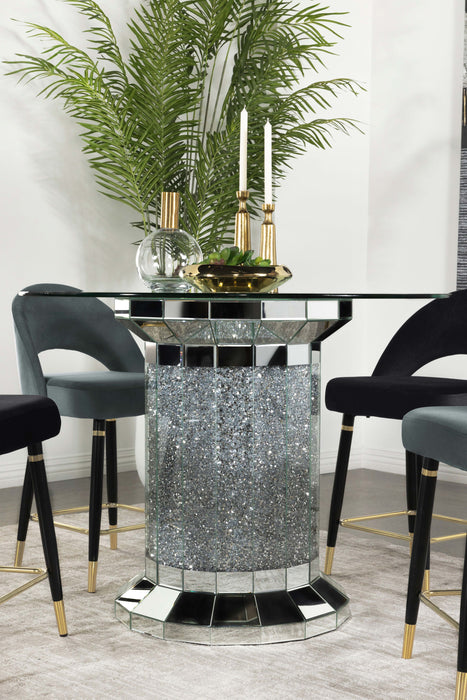 Ellie Pedestal Round Glass Top Counter Height Table Mirror - Premium Counter Height Table from Coaster Z2 Standard - Just $1098! Shop now at Furniture Wholesale Plus  We are the best furniture store in Nashville, Hendersonville, Goodlettsville, Madison, Antioch, Mount Juliet, Lebanon, Gallatin, Springfield, Murfreesboro, Franklin, Brentwood