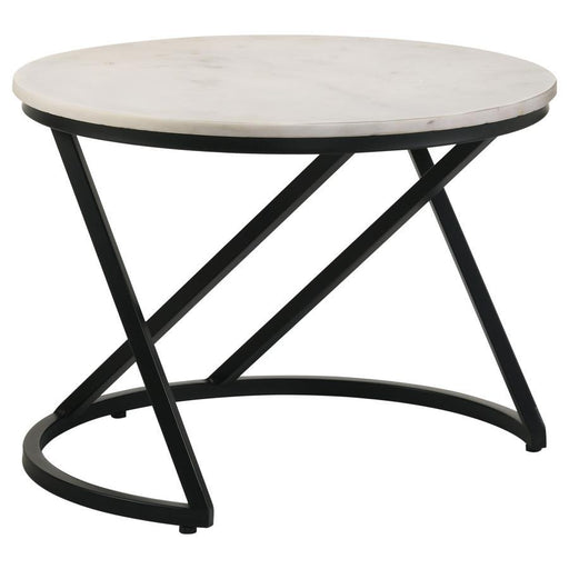 Miguel - Round Marble Top Coffee Table - White And Black – Coffee Tables by CoasterEssence at Furniture Wholesale Plus , Nashville furniture store