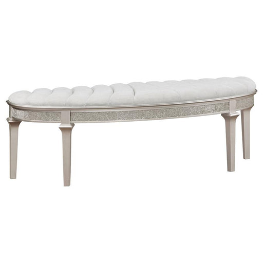 Evangeline - Curved Fabric Upholstered Bench - Silver Oak – Upholstered Benches by Coaster Fine Furniture at Furniture Wholesale Plus , Nashville furniture store