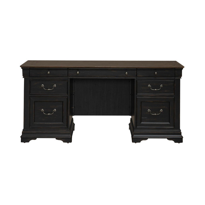 Meritage - Jr Executive Credenza - Aged Charcoal – Credenzas by Liberty Furniture at Furniture Wholesale Plus , Nashville furniture store