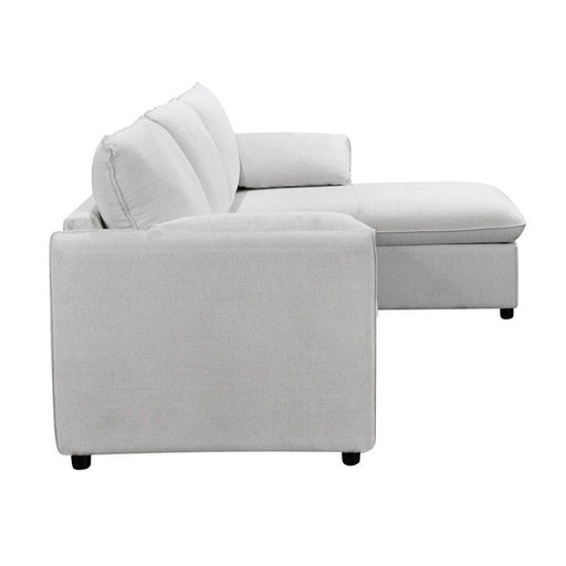 Yaroslav - Sectional Sofa With Sleeper & Storage - Cream Velvet - Premium Stationary Sectionals from ACME - Just $1509! Shop now at Furniture Wholesale Plus  We are the best furniture store in Nashville, Hendersonville, Goodlettsville, Madison, Antioch, Mount Juliet, Lebanon, Gallatin, Springfield, Murfreesboro, Franklin, Brentwood